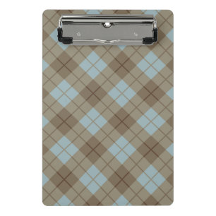 Mini Porte-bloc Plaid polarisé dans le bleu et le brun