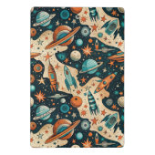 Mini Porte-bloc Planète de fusée spatiale rétro Pépinière orange s (Dos)