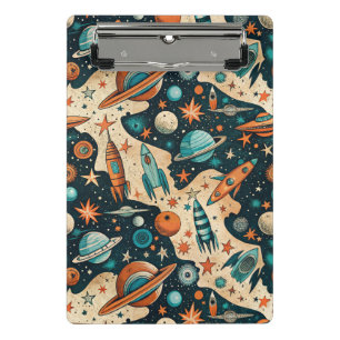 Mini Porte-bloc Planète de fusée spatiale rétro Pépinière orange s