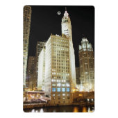 Mini Porte-bloc Point de repère célèbre de Chicago la nuit (Dos)