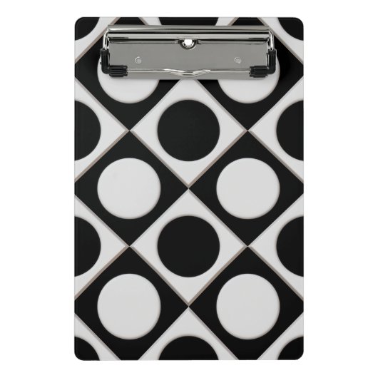 Mini Porte-bloc Points & Carrés / noir blanc + vos idées (Devant)