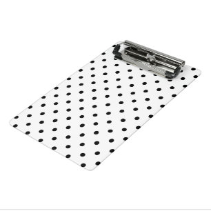 Mini Porte-bloc Points noirs élégants fond blanc