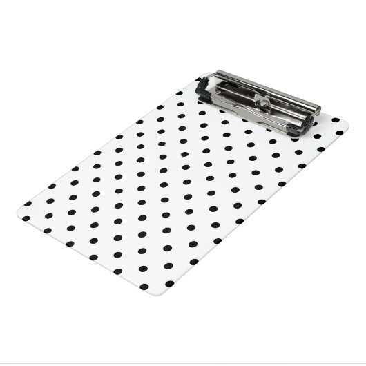 Mini Porte-bloc Points noirs élégants fond blanc (Angle3)