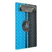 Mini Porte-bloc Pois bleus et noirs - Monogramme (Incliné)