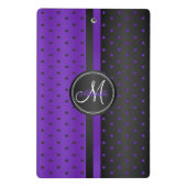 Mini Porte-bloc Pois pourpres et noirs - Monogramme (Dos)