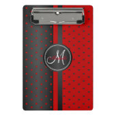 Mini Porte-bloc Pois rouges et noirs - Monogramme (Devant)