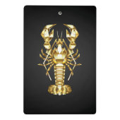 Mini Porte-bloc Poisson à langouste polygonale dorée sur noir (Dos)