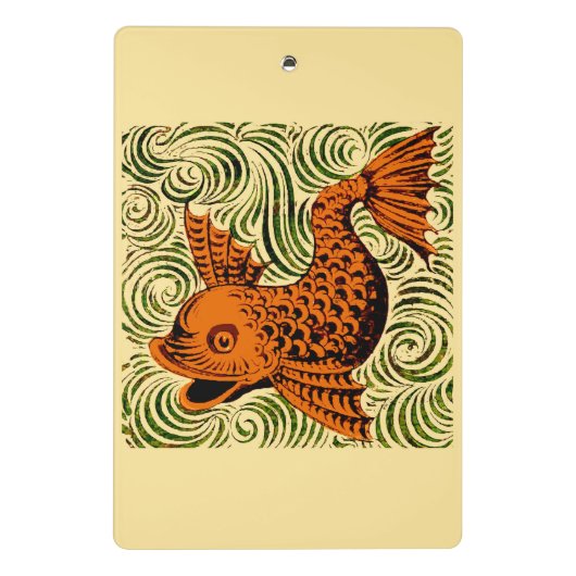 Mini Porte-bloc Poisson Antique Carrelage Ancien art (Dos)