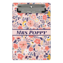 Porte-bloc-notes floral fantaisiste personnalisé p