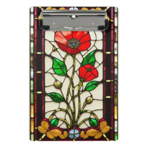 Mini Porte-bloc Porte-trombones de bureau Fleur en verre coloré Co