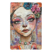 Mini Porte-bloc Portrait d'art en collage multimédia (11) (Dos)