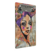 Mini Porte-bloc Portrait d'art en collage multimédia (5) (Incliné)