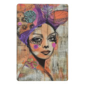 Mini Porte-bloc Portrait d'art en collage multimédia (5) (Dos)