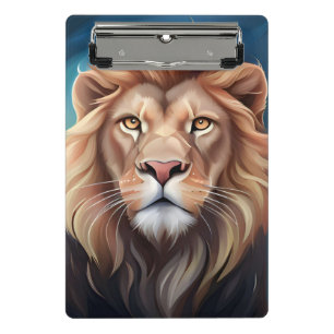 Mini Porte-bloc Portrait d'art numérique de lion-56556