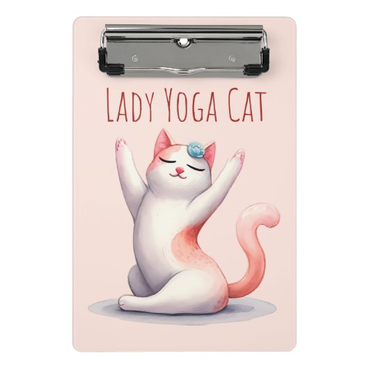 Mini Porte-bloc Pose de Yoga Chat - Lady Yoga Chat (Devant)