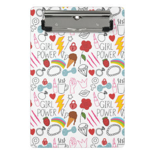 Mini Porte-bloc Pouvoir de fille fantaisiste mignon doodle rétro