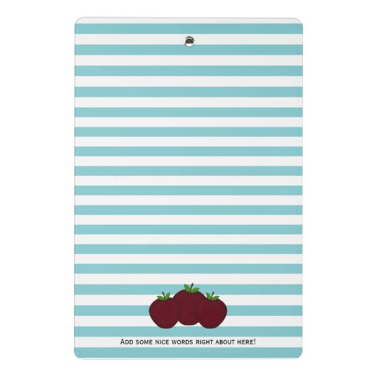 Mini Porte-bloc Rayure blanche bleue d'Apple de professeur (Dos)