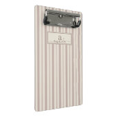 Mini Porte-bloc Rayure rustique initiale beige et taupe de ferme (Incliné)