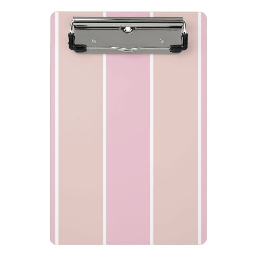 Mini Porte-bloc Rayure verticale rose pâle et beige (Devant)