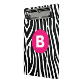 Mini Porte-bloc Rayures Classiques de Zèbre Monogramme Rose Clair (Angle2)