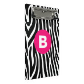 Mini Porte-bloc Rayures Classiques de Zèbre Monogramme Rose Clair (Incliné)