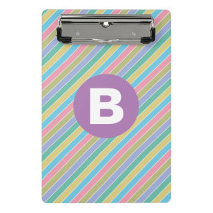 Mini Porte-bloc Rayures en diagonale de bonbons colorés Monogramme