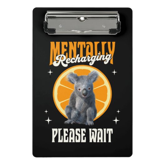 Mini Porte-bloc Recharge mental de koala introverti design (Devant)
