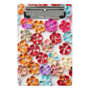 Mini Porte-bloc Ressort tissu cousu artisanal Fleurs Multicolor