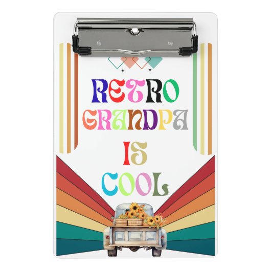 Mini Porte-bloc Retro Grand-père est Cool (Devant)