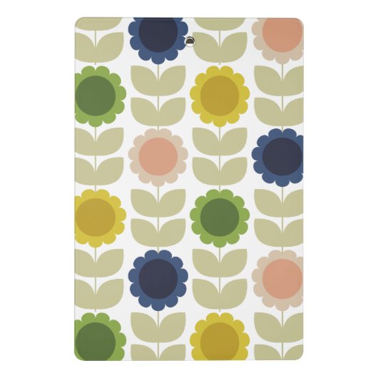 Mini Porte-bloc Retro Groovy Summer Flowers Stems (Dos)