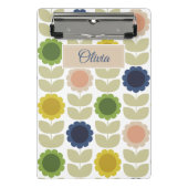 Mini Porte-bloc Retro Groovy Summer Flowers Stems (Devant)