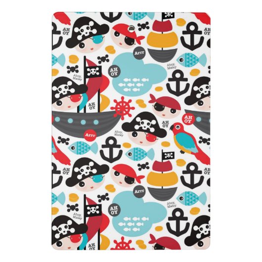 Mini Porte-bloc Rétro navigation d'illustration de pirates (Dos)