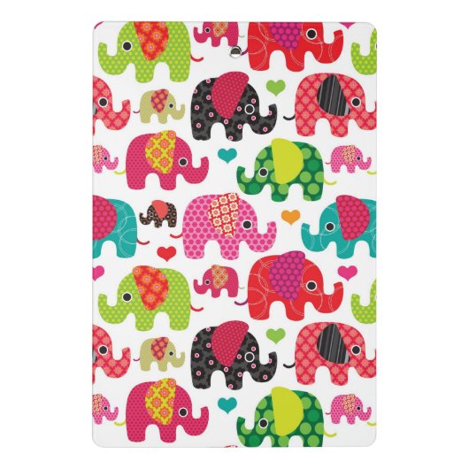 Mini Porte-bloc rétro papier peint de motif d'enfants d'éléphant (Dos)