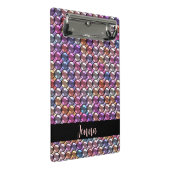 Mini Porte-bloc Rhinestone colorée avec nom personnalisé (Incliné)