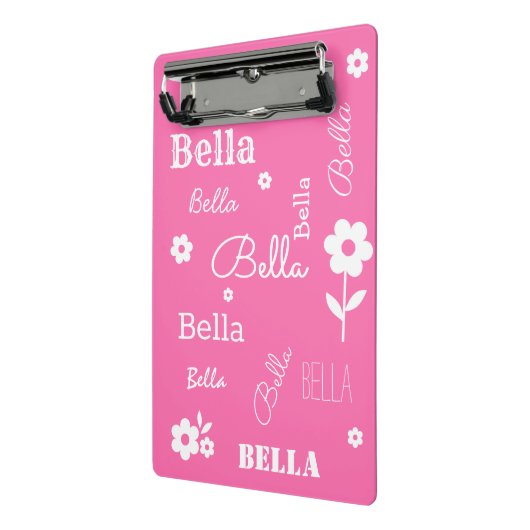 Mini Porte-bloc Rose aux fleurs blanches, Customisé (Angle2)