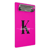 Mini Porte-bloc Rose Chaude Monogramme Noir (Incliné)