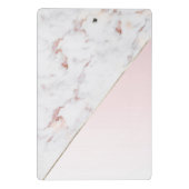 Mini Porte-bloc Rose chic or et Marbre blanc personnalisé (Dos)