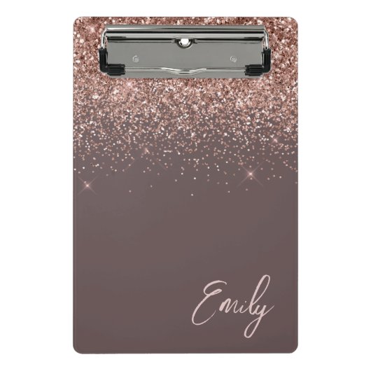 Mini Porte-bloc Rose en terre cuite or bleu Parties scintillant ro (Devant)