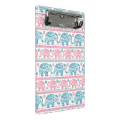 Mini Porte-bloc Rose et motif ethnique turquoise d'éléphant (Incliné)