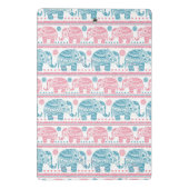 Mini Porte-bloc Rose et motif ethnique turquoise d'éléphant (Dos)