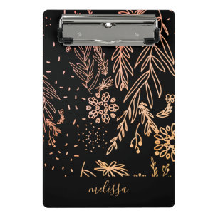 Mini Porte-bloc Rose Gold Botanical Doodle Motif Signature