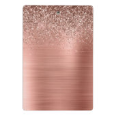 Mini Porte-bloc Rose Gold Métal Brossé Glitter Monogramme Rose (Dos)