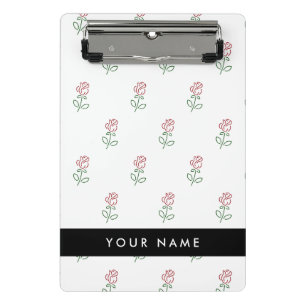 Mini Porte-bloc Roses Rouges, Motif De Roses, Votre Nom