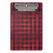 Mini Porte-bloc Rouge et noir À damiers plaid (Devant)