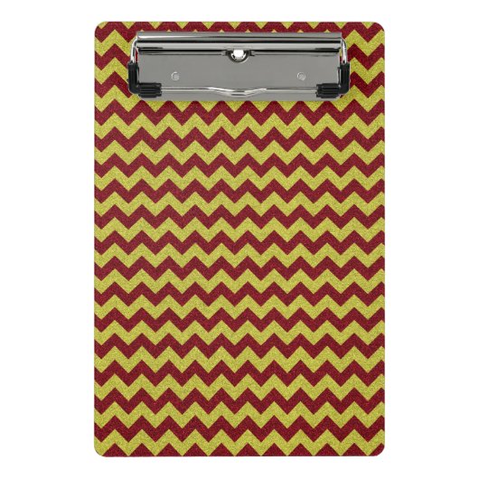 Mini Porte-bloc Rouge & Or Paillettes Zig Zag (Devant)