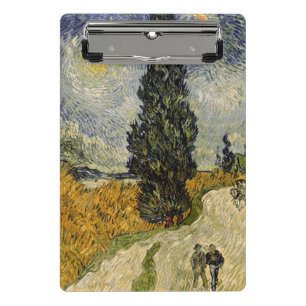 Mini Porte-bloc Route de Vincent van Gogh   avec des cyprès, 1890