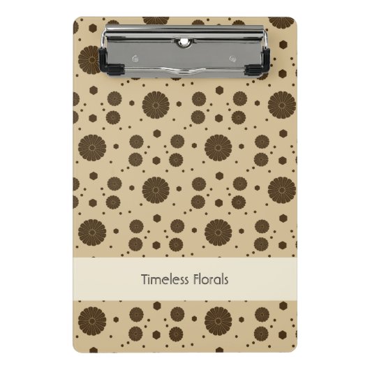 Mini Porte-bloc Sable Brun Foncé Micro Floral (Devant)