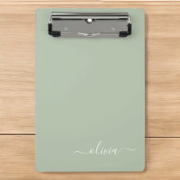 Sage Green Minimaliste Moderne Monogramme Élégant