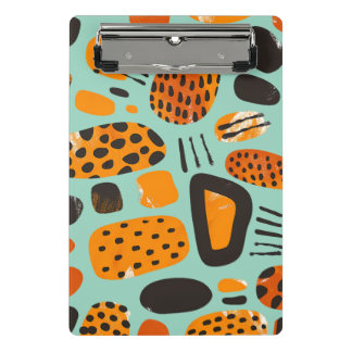 Mini Porte-bloc "Savanna Pop : Vibes tribales en orange et noir"
