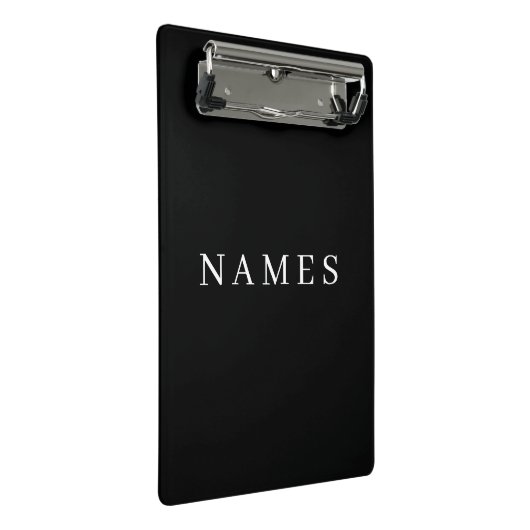 Mini Porte-bloc Simple Black Custom Ajouter Votre Nom Élégant (Incliné)